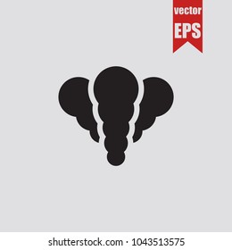 Smoke icon in trendy isolated on grey background.Vector illustration.