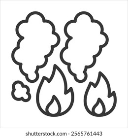 Smoke Icon Vector Illustration Outline Style