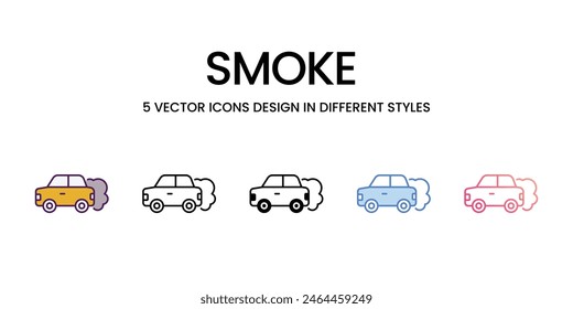 Smoke Icons different style vector stock illustration