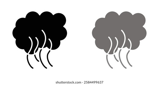 Smoke icons pack in black and colored version