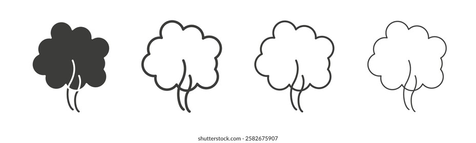 Smoke icons set vectors graphic designs