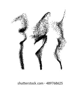 Smoke imitation. Abstract vector illustration of smoke stream. Turbulent particles stream