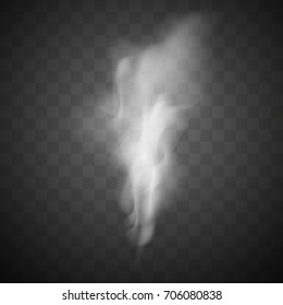 Smoke with isolated transparent background. Vector illustration. Eps10.