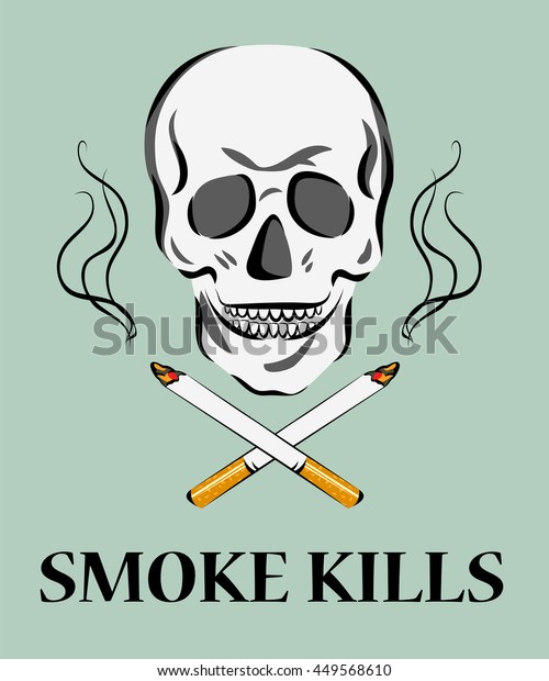 Smoke Kills Poster Smoking Harm Concept Stock Vector (Royalty Free ...