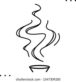  smoke line art icon.  Black  aesthetic contour 