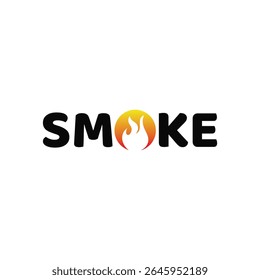 smoke logo design, fire flame graphic icon vector template