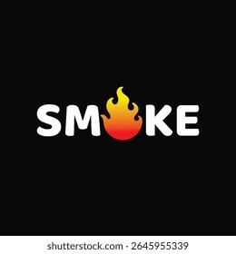 Diseño de logotipo de humo, Plantilla de Vector de icono gráfico de llama de fuego