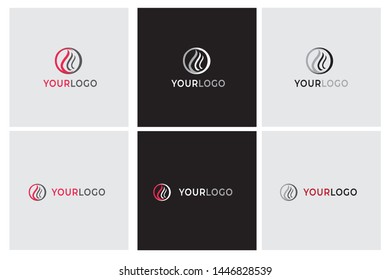 Smoke logotype Brand circle movement black gray and red minimalist geometrical