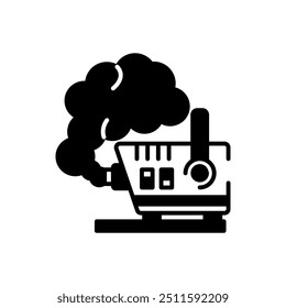 Icono del glifo de la máquina de Smoke, Ilustración vectorial
