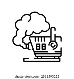 Ícone de contorno de máquina de fumaça, ilustração de vetor
