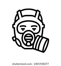 smoke mask face line icon vector. smoke mask face sign. isolated contour symbol black illustration