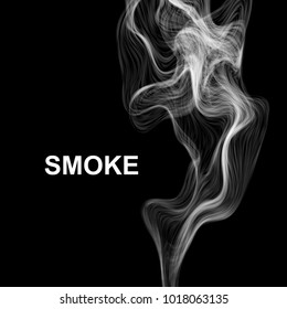 Smoke on black. Vector background. 