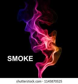 Smoke on black vector background.