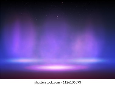 Smoke on The Stage With Lights, vector