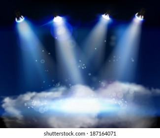 Smoke on the stage. Vector illustration.