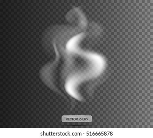 Smoke on transparent background. Overlay. Isolated on dark background. Vector illustration, eps10. Smoke effect.