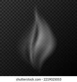 Humo en fondo transparente. Forma de humo al vapor. Flujo de vapor de humo de tabaco, conjunto vaporwave translucent realista de efecto 3D aislado vector