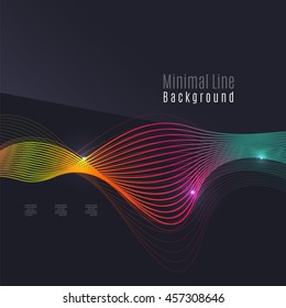 Smoke pattern on dark background. Colorful blending lines with shiny effects, business or hi-tech minimal message presentation template