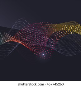 Smoke pattern on dark background. Colorful blending lines with shiny effects, business or hi-tech minimal message presentation template