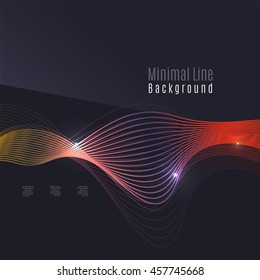 Smoke pattern on dark background. Colorful blending lines with shiny effects, business or hi-tech minimal message presentation template