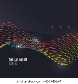 Smoke pattern on dark background. Colorful blending lines with shiny effects, business or hi-tech minimal message presentation template
