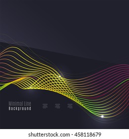 Smoke pattern on dark background. Colorful blending lines with shiny effects, business or hi-tech minimal message presentation template