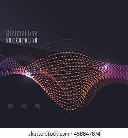 Smoke pattern on dark background. Colorful blending lines with shiny effects, business or hi-tech minimal message presentation template