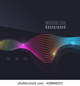 Smoke pattern on dark background. Colorful blending lines with shiny effects, business or hi-tech minimal message presentation template