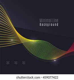 Smoke pattern on dark background. Colorful blending lines with shiny effects, business or hi-tech minimal message presentation template