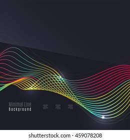 Smoke pattern on dark background. Colorful blending lines with shiny effects, business or hi-tech minimal message presentation template