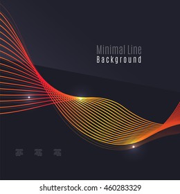 Smoke pattern on dark background. Colorful blending lines with shiny effects, business or hi-tech minimal message presentation template