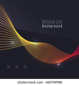 Smoke pattern on dark background. Colorful blending lines with shiny effects, business or hi-tech minimal message presentation template