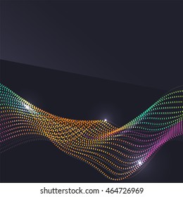Smoke pattern on dark background. Colorful blending lines with shiny effects, business or hi-tech minimal message presentation template