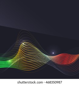 Smoke pattern on dark background. Colorful blending lines with shiny effects, business or hi-tech minimal message presentation template