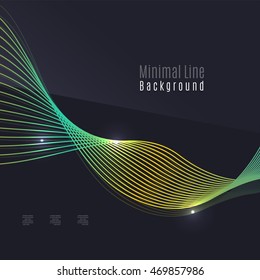 Smoke pattern on dark background. Colorful blending lines with shiny effects, business or hi-tech minimal message presentation template