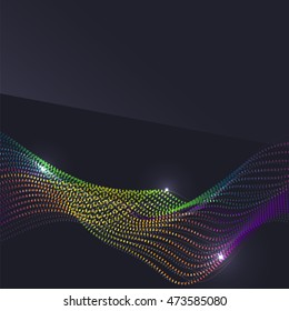 Smoke pattern on dark background. Colorful blending lines with shiny effects, business or hi-tech minimal message presentation template
