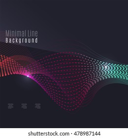 Smoke pattern on dark background. Colorful blending lines with shiny effects, business or hi-tech minimal message presentation template