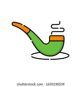 Smoke Pipe flat icon vector illustration. Smoke Pipe icon design isolated on white background. St. Patricks Day vector illustration. St. Patrick's Day vector icon trendy flat symbol.