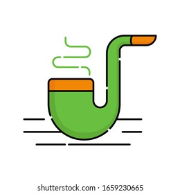 Smoke Pipe flat icon vector illustration. Smoke Pipe icon design isolated on white background. St. Patricks Day vector illustration. St. Patrick's Day vector icon trendy flat symbol.