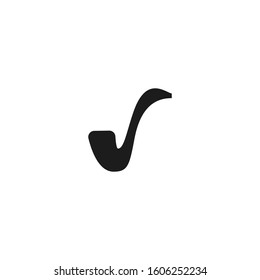 Smoke pipe icon. Cigarette symbol. Logo design element