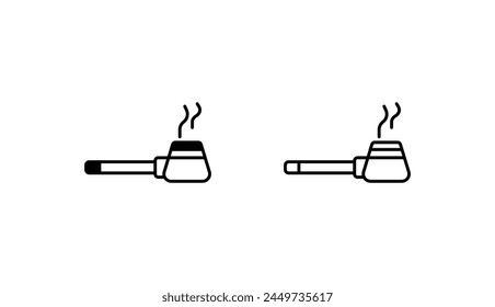 Smoke Pipe icon design with white background stock illustration