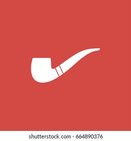 smoke pipe icon. sign design. red background