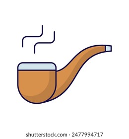 smoke pipe icon with white background vector stock illustration