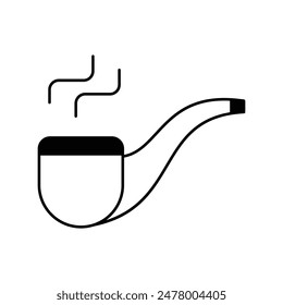 smoke pipe icon with white background vector stock illustration