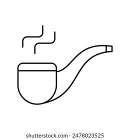 smoke pipe icon with white background vector stock illustration