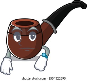 smoke pipe isolated cartoon the waiting mascot