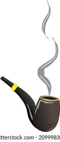 Smoke pipe isolated on white photo-realistic vector illustration with smoke