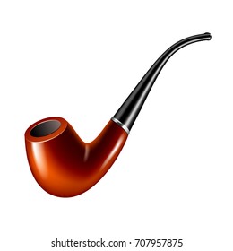Smoke pipe isolated on white photo-realistic vector illustration