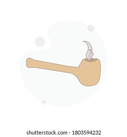 Smoke pipe isolated vector flat illustration on white