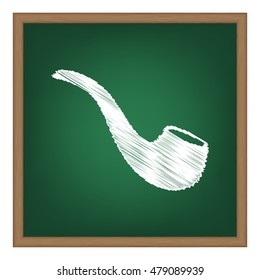 Smoke pipe sign. Flat style black icon on white.